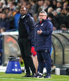 Patrick Vieira could return to the touchline for Palace’s clash with West Ham