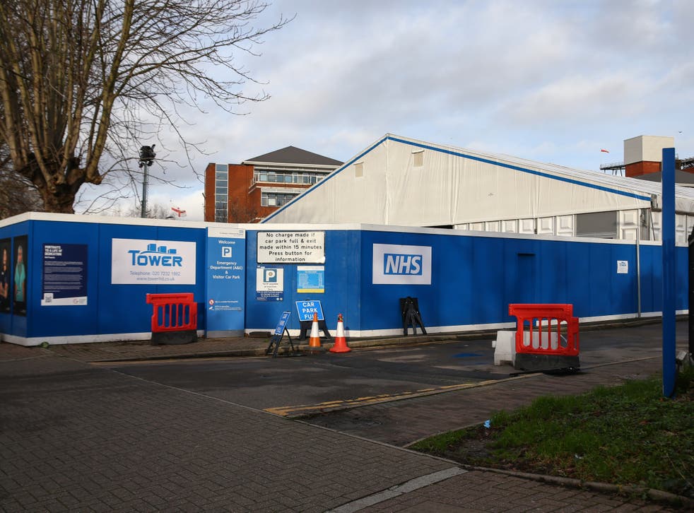 <p>An NHS Nightingale surge hub at St George’s Hospital, southwest London</p>