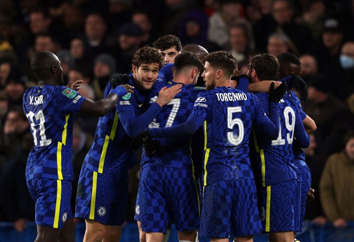 Chelsea ease past lacklustre Tottenham to put one foot in Carabao Cup final