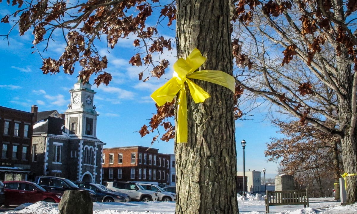 Yellow ribbons removed from town green amid speech dispute