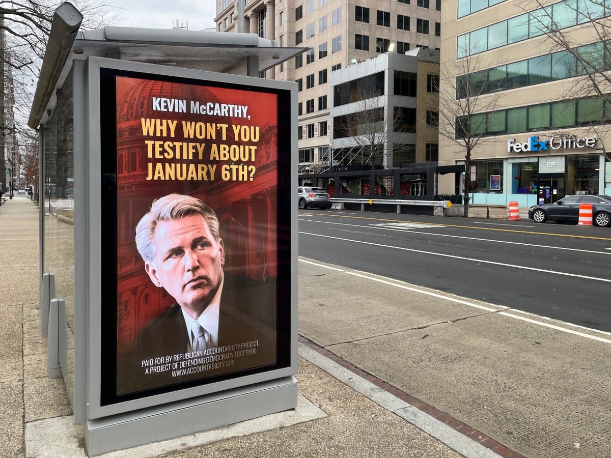 Republican group’s billboard campaign targets McCarthy’s rejection of Jan 6 komité