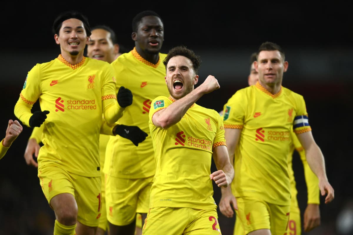 Jota brace fires Liverpool past Arsenal and into Carabao Cup final to face Chelsea