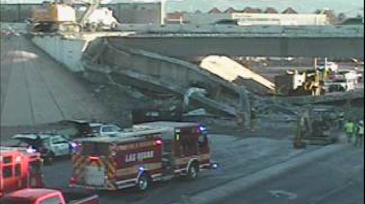 Bridge collapse in Las Vegas leaves one person injured, sier tjenestemenn