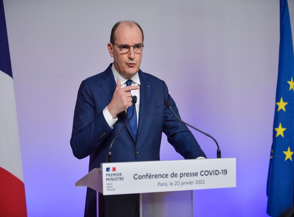 <p>French Prime Minister Jean Castex gives a press conference on the ongoing Covid-19 situation, in Paris, on Thursday</p>
