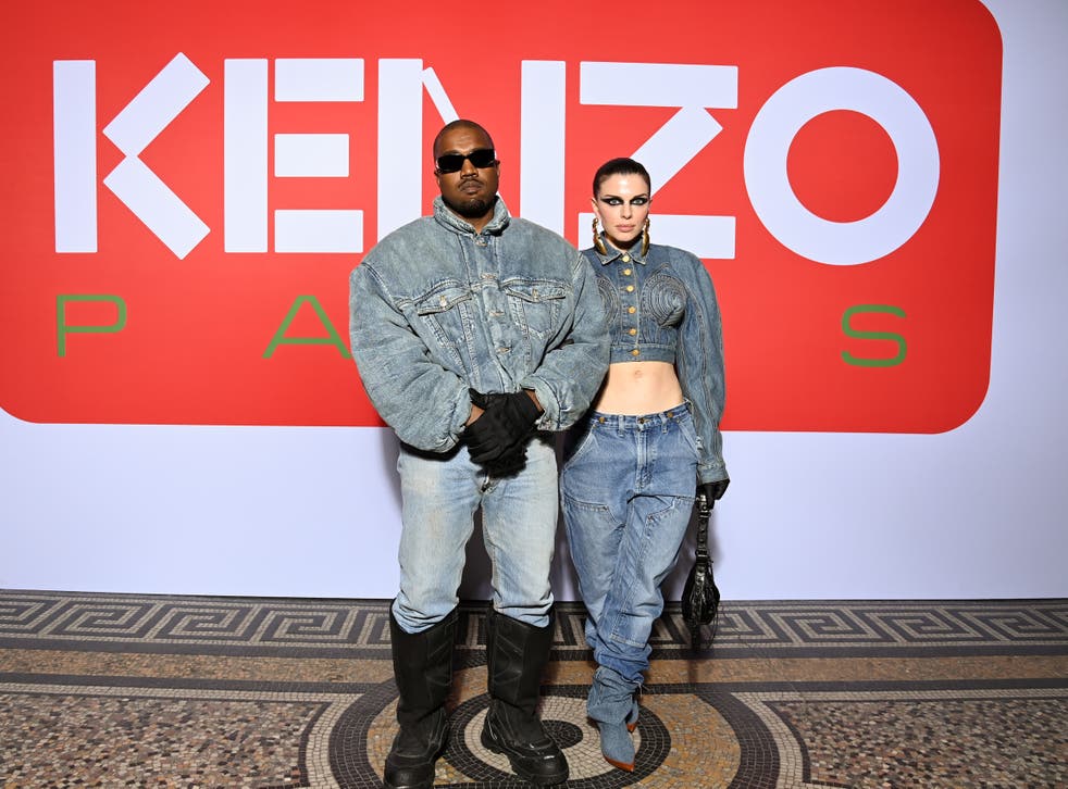 <p>Kanye west and Julia Fox attend Kenzo show at Paris Men’s Fashion Week</p>