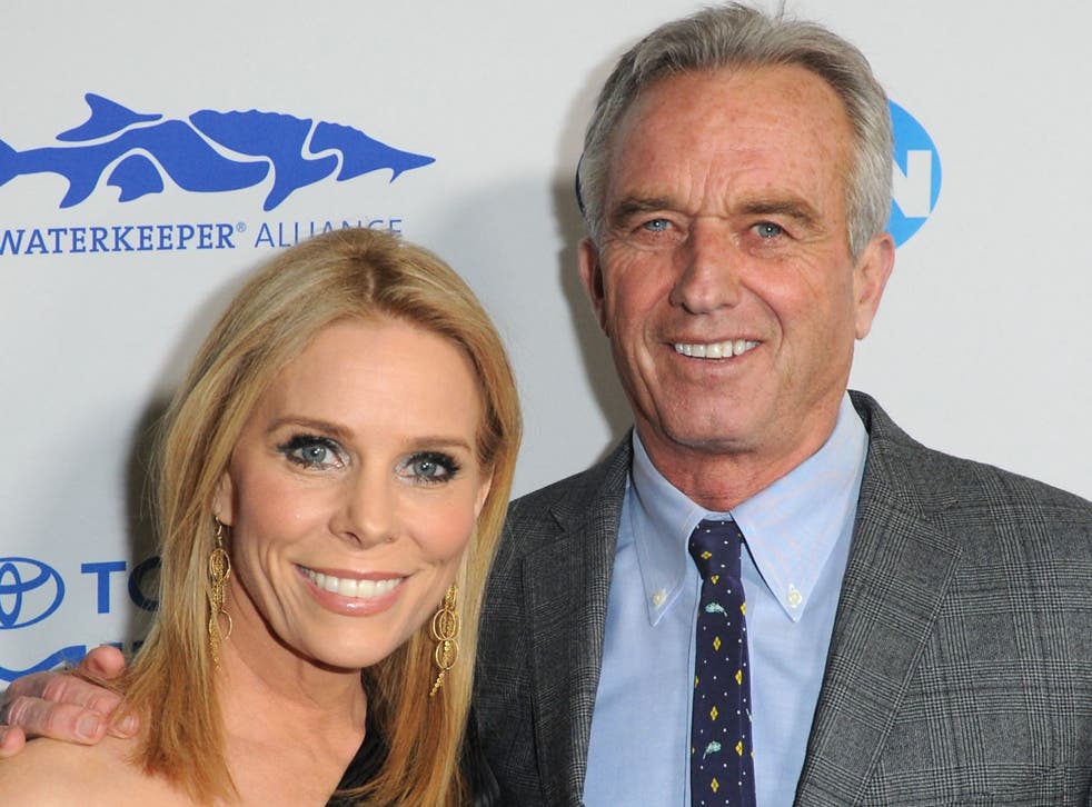 <p>Cheryl Hines,  star of Curb Your Enthusiasm, and Robert F. Kennedy Jr </p>