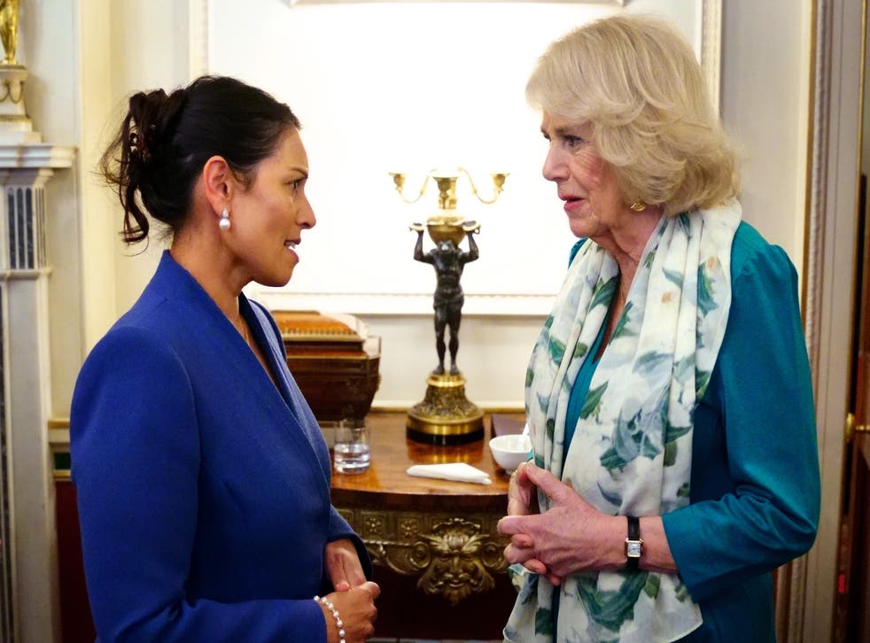 Camilla talks with the Home Secretary (Victoria Jones/PA)