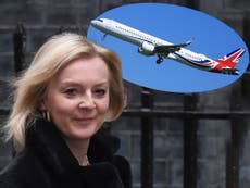 Liz Truss flew by private jet to Australia at cost of £500,000 to taxpayers