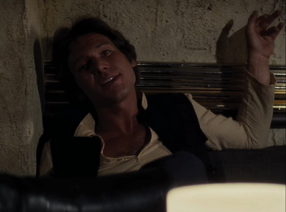 <p>Don’t get cocky: Harrison Ford as Han Solo during the fateful showdown with Greedo (not pictured)</s>