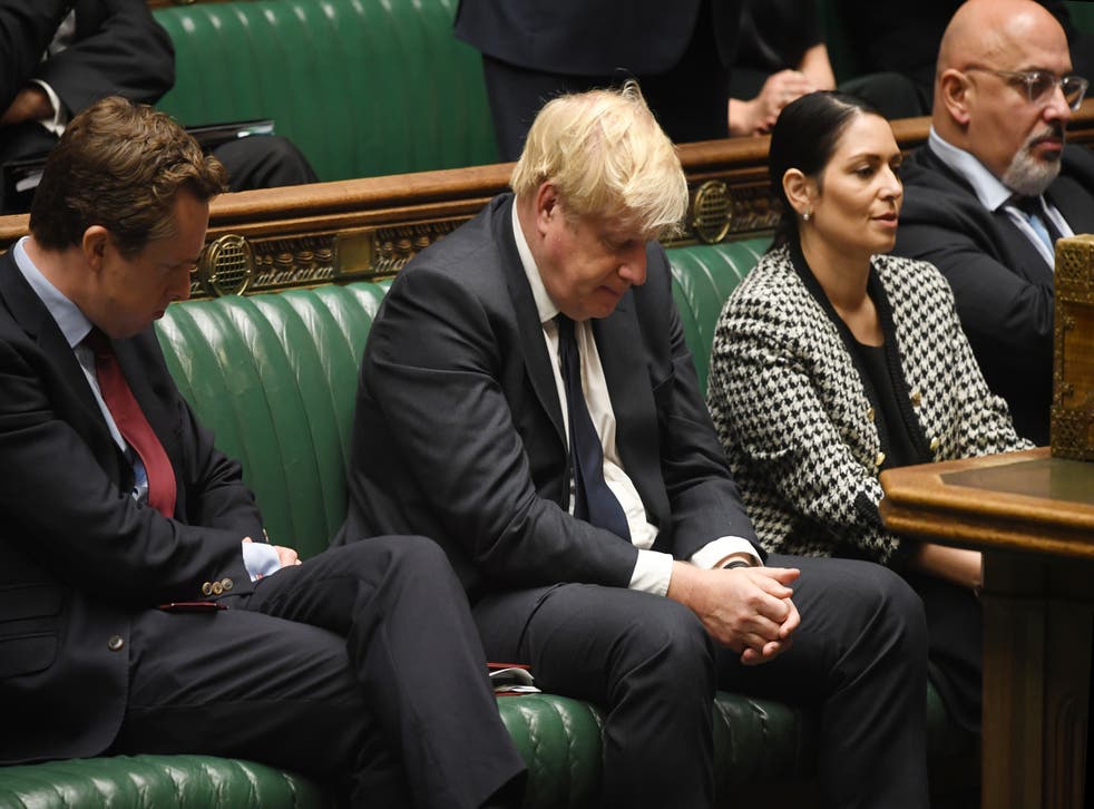 Prime Minister Boris Johnson in the House of Commons as MPs paid tribute to James Brokenshire (UK Parliament/Jessica Taylor Handout/PA)