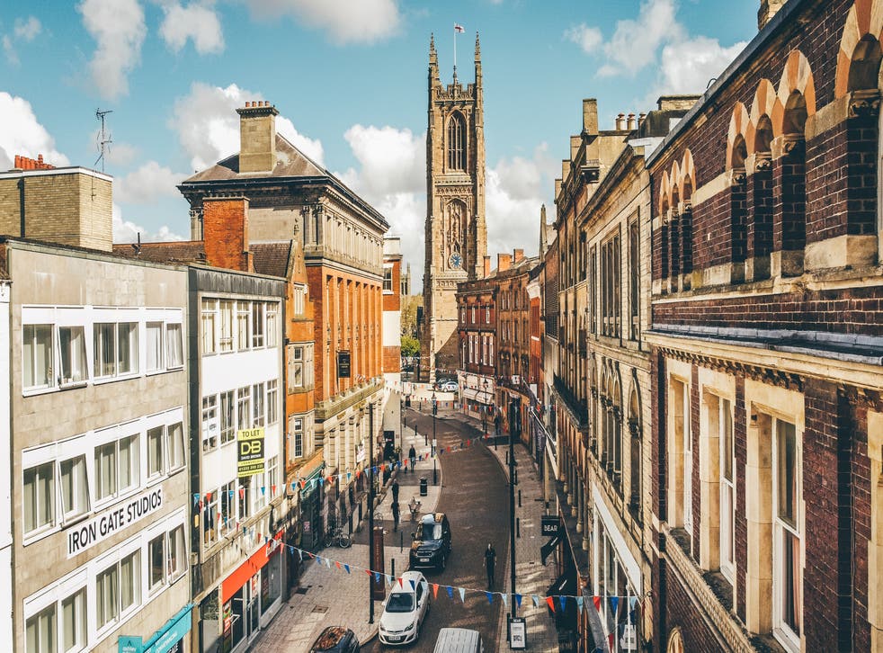 <p>Derby’s vibrant Cathedral Quarter</p>