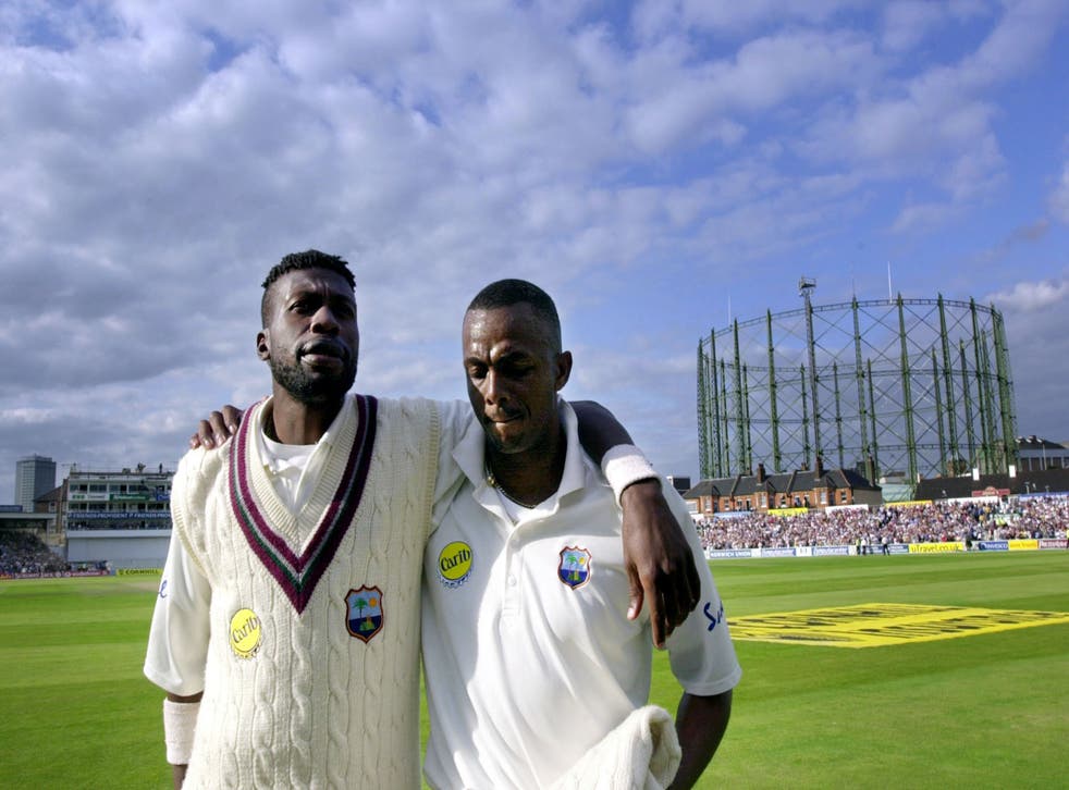 Brothers in arms Curtly Ambrose, deixou, and Courtney Walsh (Rebecca Naden/PA)