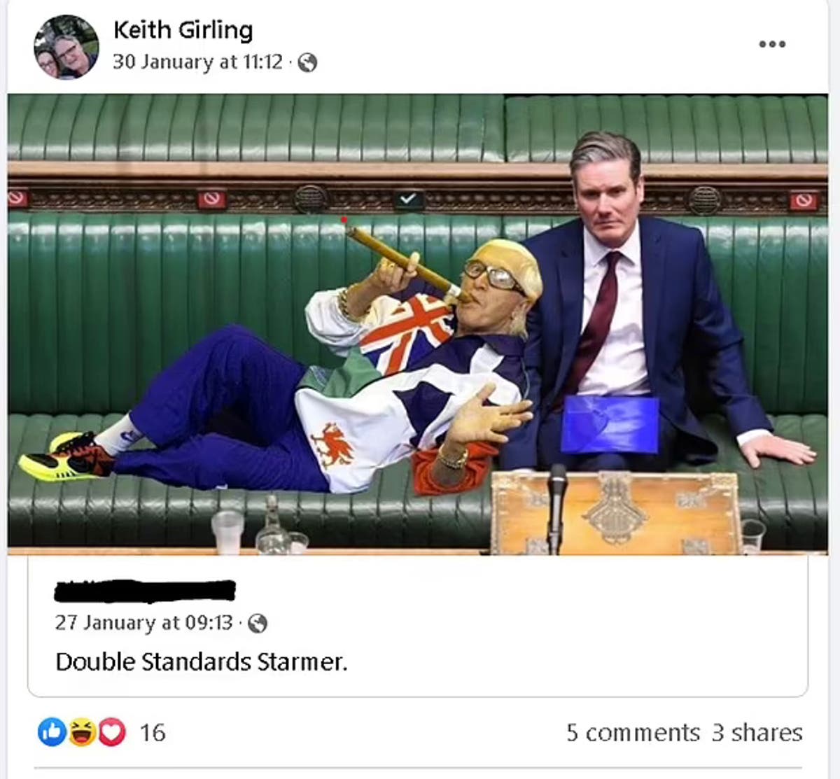 Tory councillor probed for sharing faked picture of Savile lying next to Starmer