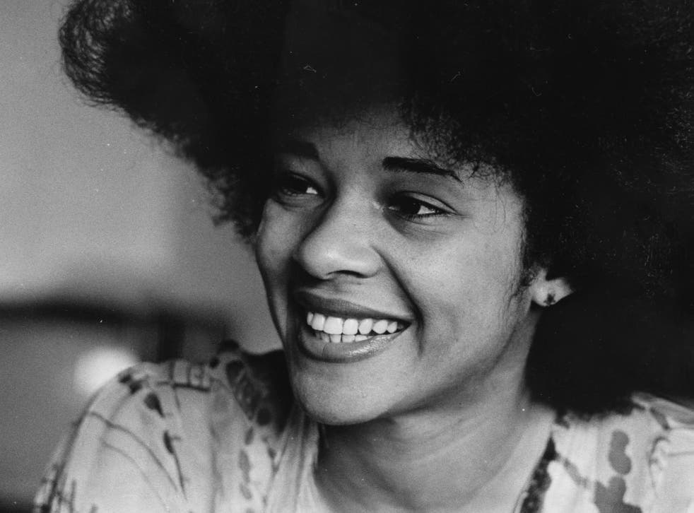<p>Betty Davis in 1974, before performing at the Warner Theatre in Washington</p>