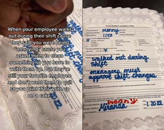 Dairy Queen manager sparks debate after using a cake to write up employee 