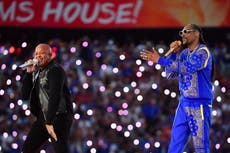 Dr Dre oversees hip-hop royalty for the Super Bowl halftime show – review
