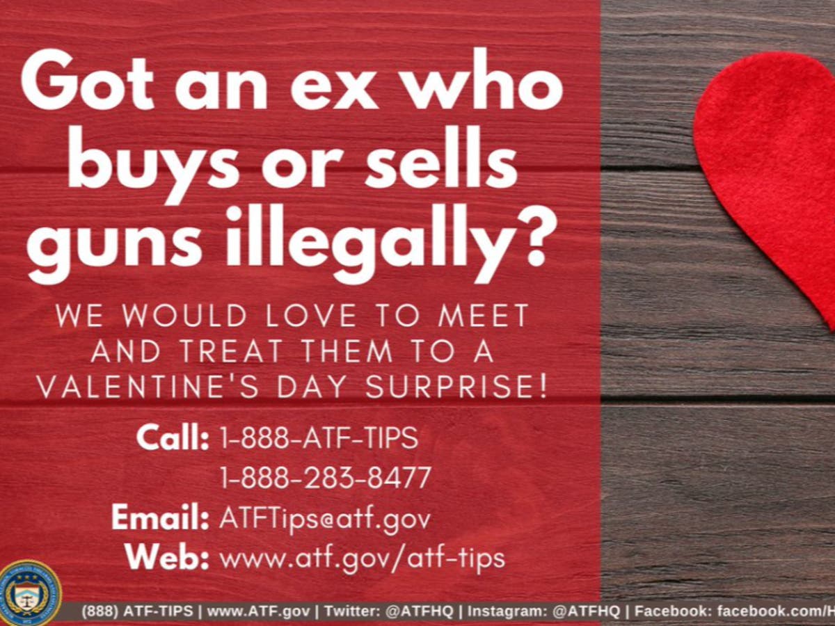 ATF criticised for Valentine’s message urging exes to report illegal gun activity