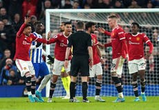 Man Utd charged for crowding referee after Lewis Dunk’s tackle on Anthony Elanga
