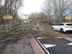 Storm Dudley: Thousands lose electricity in north of England as first of two storms batters UK