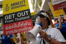 Thai royalists submit petition to oust Amnesty International