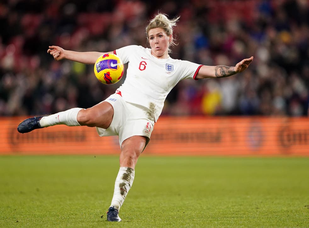 Millie Bright scored a volley for England as they drew 2-2 with Canada in the Arnold Clark Cup (ザックグッドウィン/ PA)
