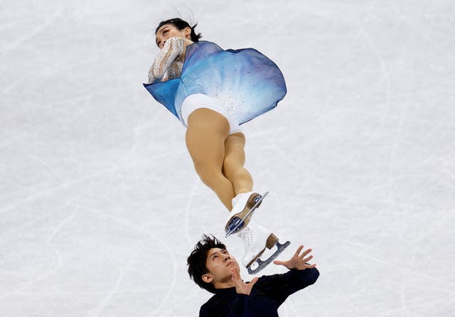 Sui Wenjing and Han Cong of China in action in Beijing, China