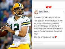 Aaron Rodgers shares message about love after split from fiancée Shailene Woodley