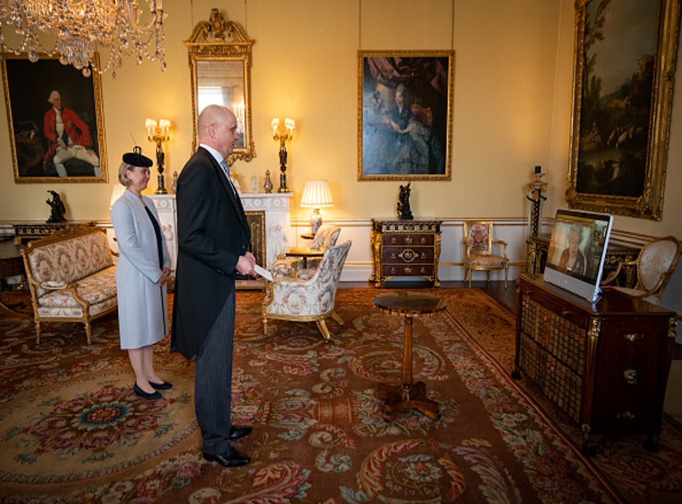 <p>A virtual audience with the Queen to receive the Ambassador of Finland Jukka Siukosaari, accompanied by Mariella Siukosaari at Buckingham Palace last week.  </p>