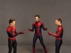 Tom Holland, Andrew Garfield and Tobey Maguire recreate Spider-Man meme