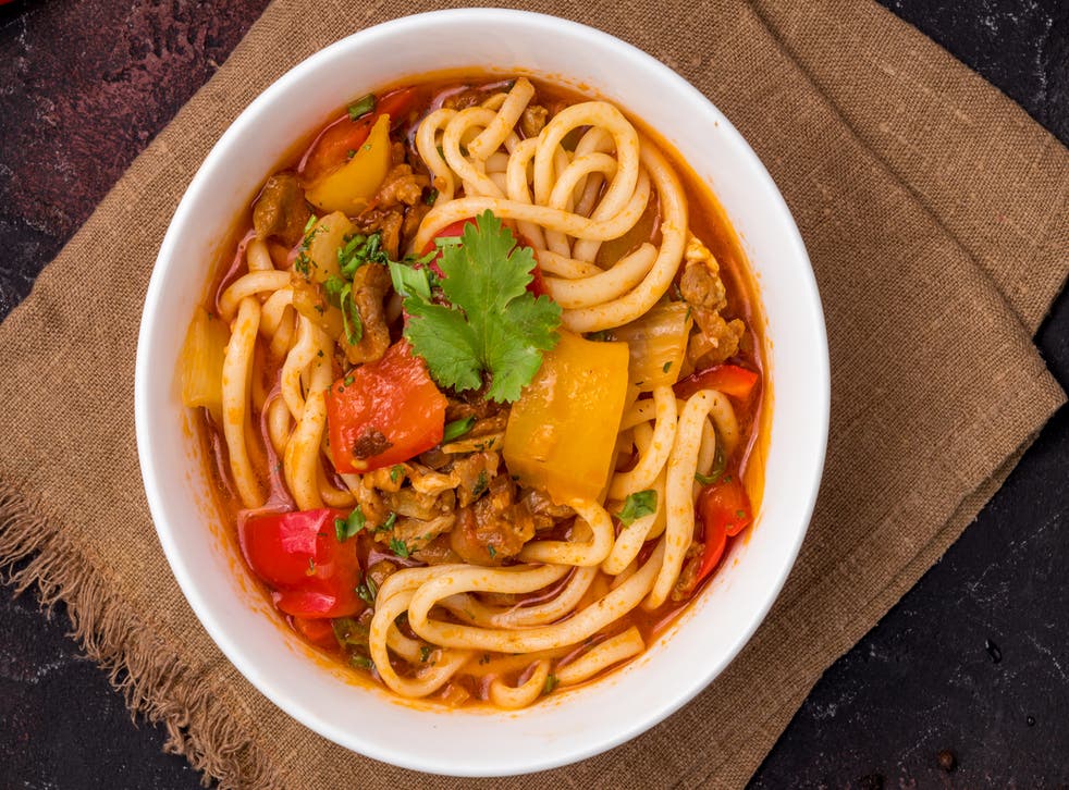 <p>Try staple dishes such as lagman (stir-fried noodles) </bl>