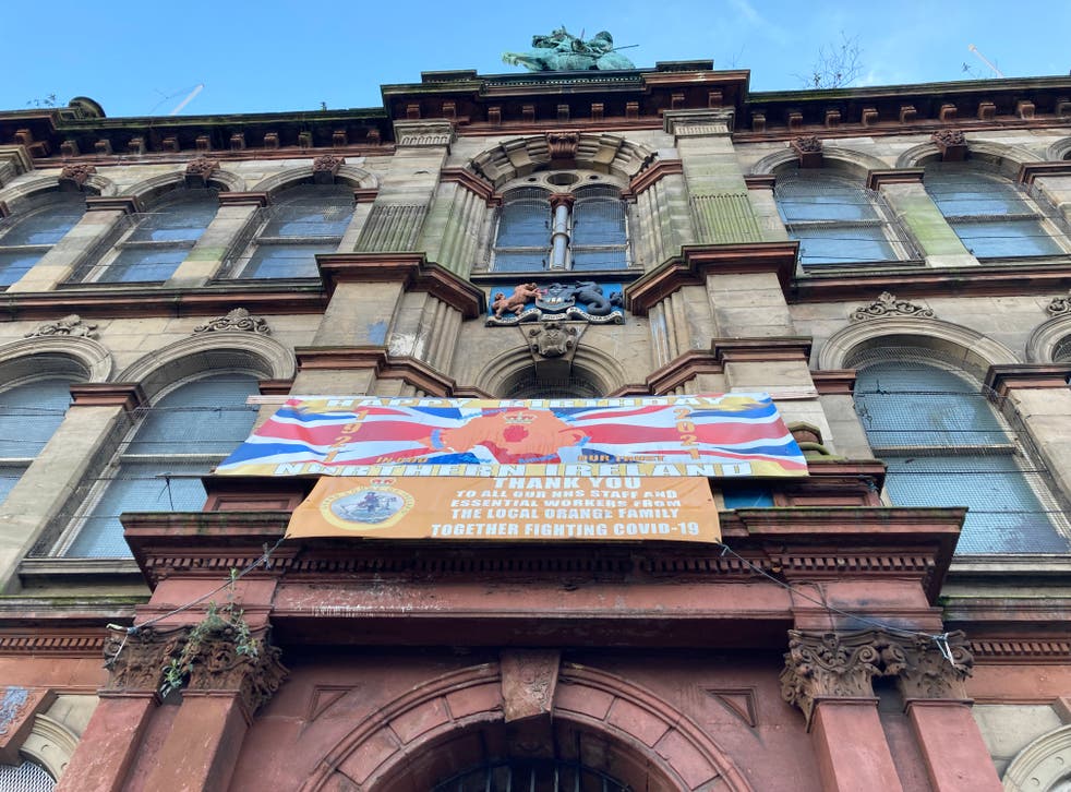 Clifton Street Orange Hall in north Belfast where part of a suspected human skull was discovered. (Rebecca Black/PA)