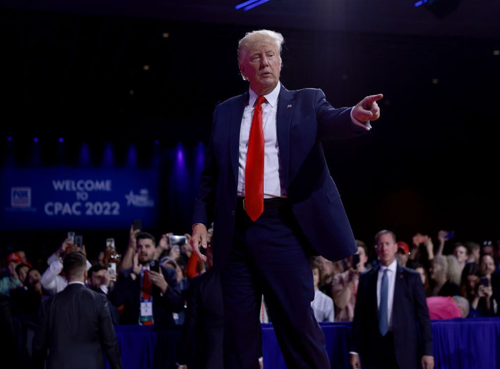 <p>Donald Trump speaks at this year’s CPAC in Orlando</s>