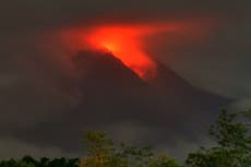 Indonesia’s Mount Merapi volcano erupts multiple times forcing 250 residents to flee