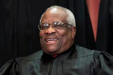 Justice Thomas joins arguments remotely after hospital stay