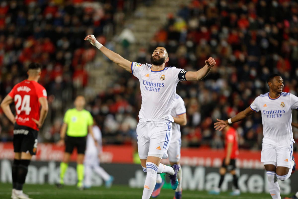 Karim Benzema at the double as Real Madrid beat Mallorca to go 10 points clear