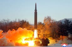 North Korea fired ‘ballistic missile’ which exploded mid air, US and South Korea say