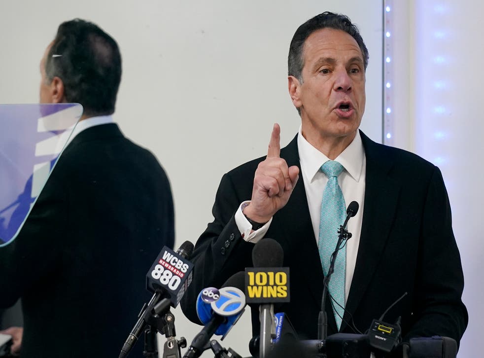 <p>Former New York Governor Andrew Cuomo speaks during a New York Hispanic Clergy Organization event in March 2022 </p>