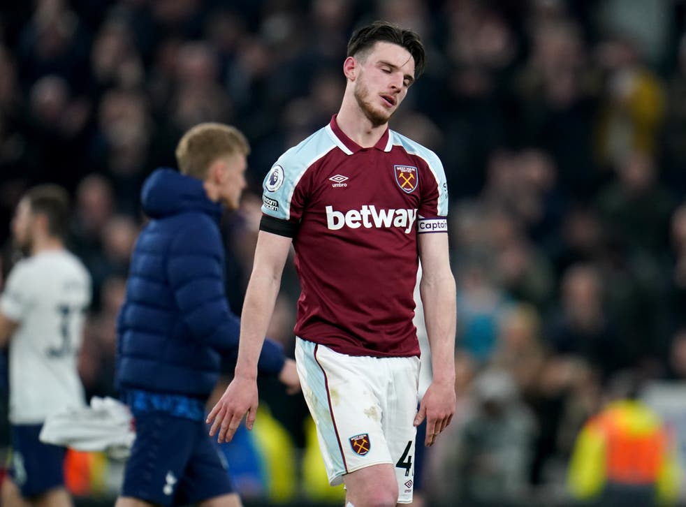 Declan Rice appears dejected after the defeat (尼克波茨/ PA)