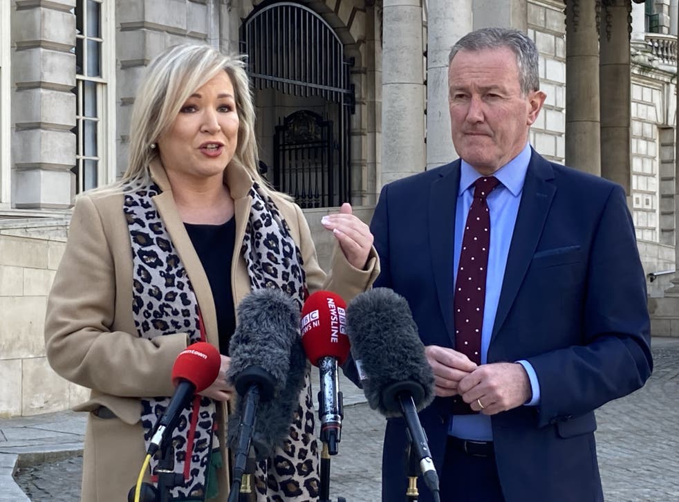 Michelle O’Neill with Finance Minister Conor Murphy (Rebecca Swart/PA)