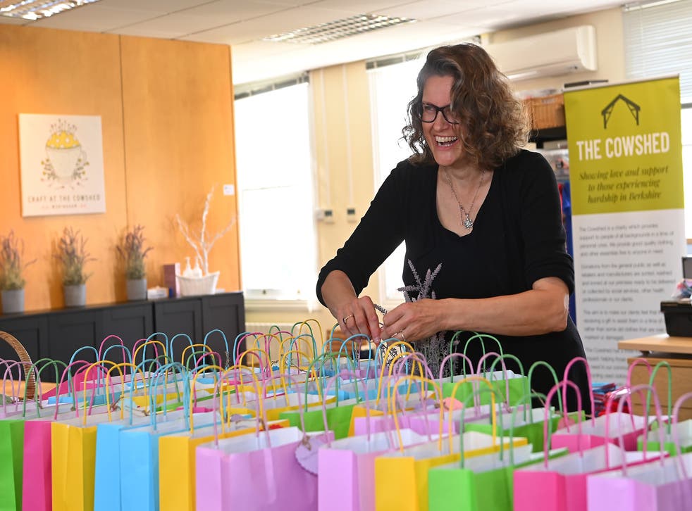 Rebecca Haines led the team of millionaire mums volunteering at the Cowshed (Sam Bagnall/National Lottery/PA)