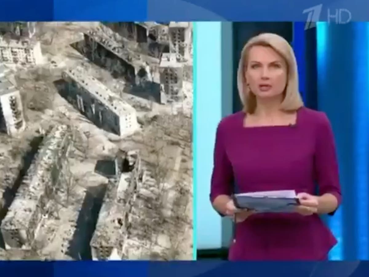 Russian state TV appears to blame Ukrainians for Mariupol destruction