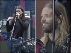 Dave Grohl heaps praise on Taylor Hawkins during Foo Fighters drummer’s last show