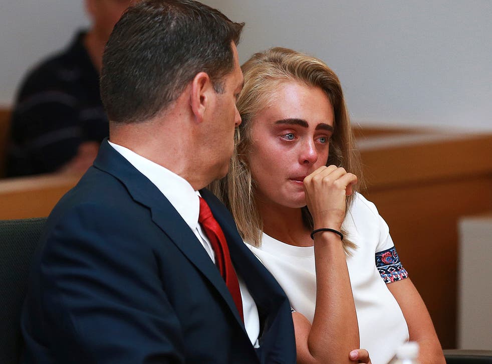 <p>Michelle Carter at her sentencing after being convicted of involuntary manslaughter  </p>
