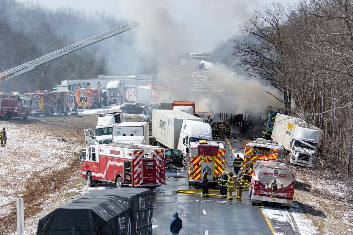 Death toll in 60-vehicle crash on Pennsylvania highway climbs to six