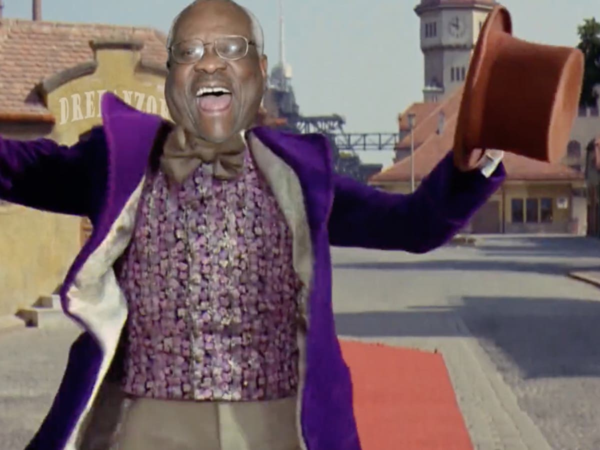 Trump posts edited Willy Wonka video to mark Clarence Thomas’ release from hospital