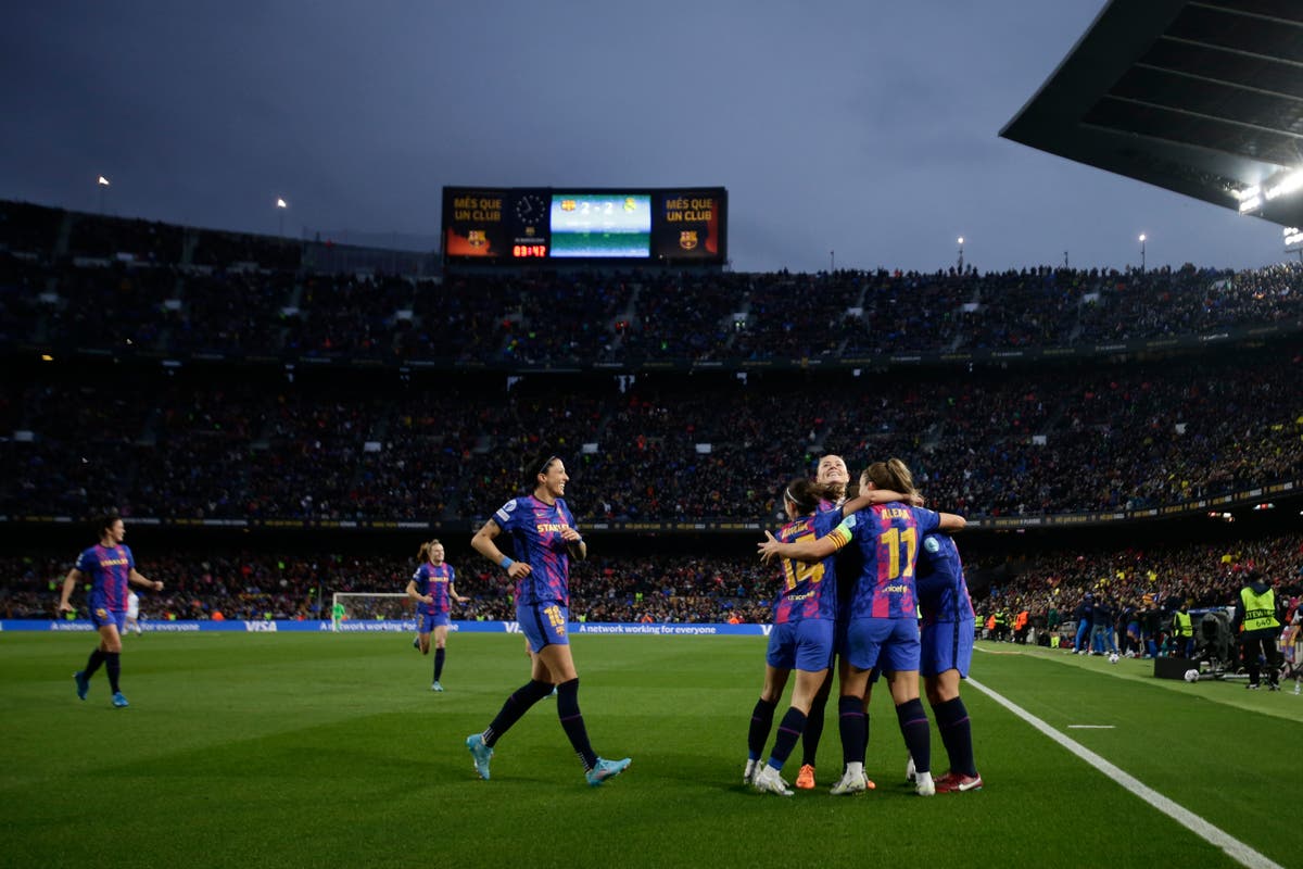 Barcelona hammer Real Madrid in front of record crowd for women’s football