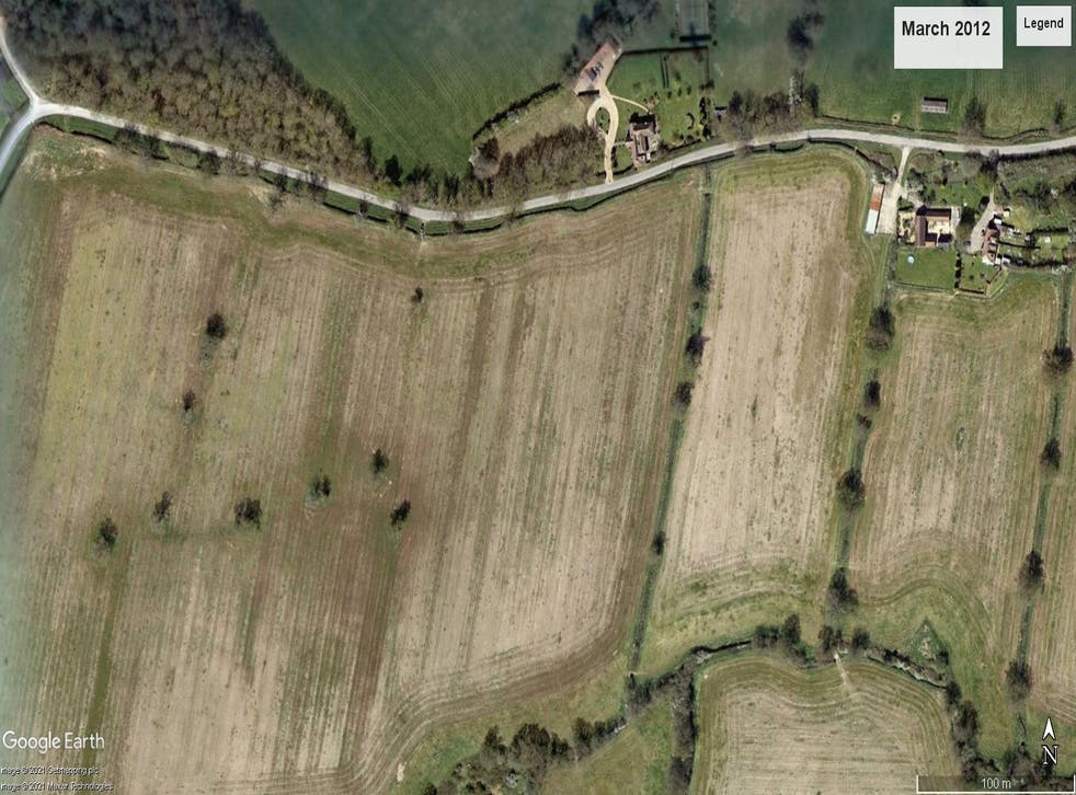 Part of Knepp site before rewilding (Google Earth/PA)