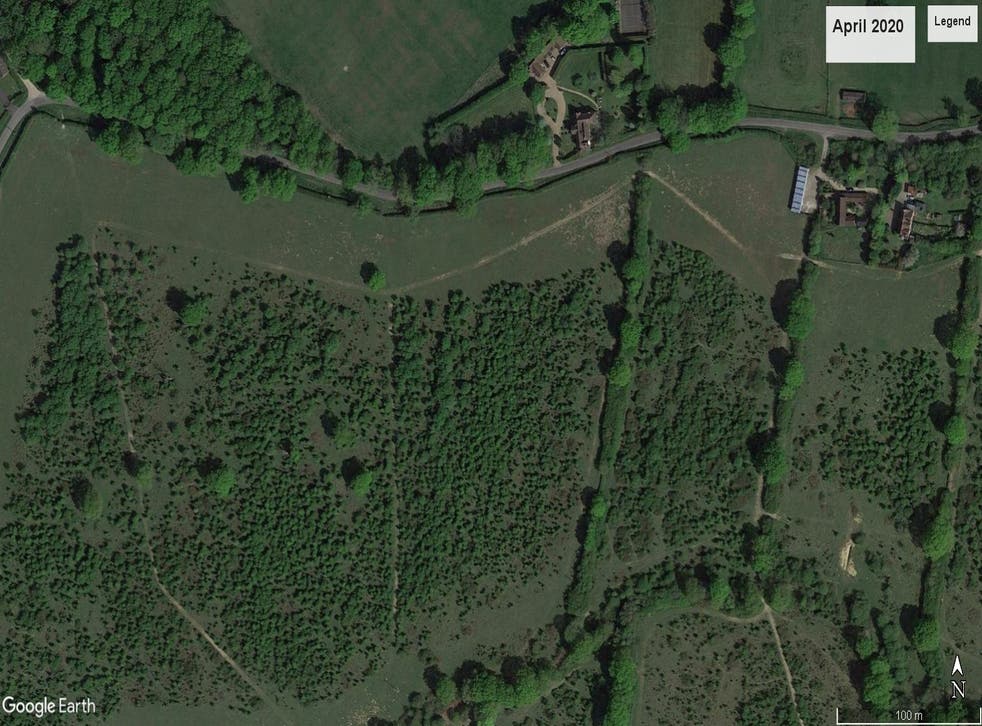 The Knepp Estate after 20 years of rewilding (Google Earth/PA)