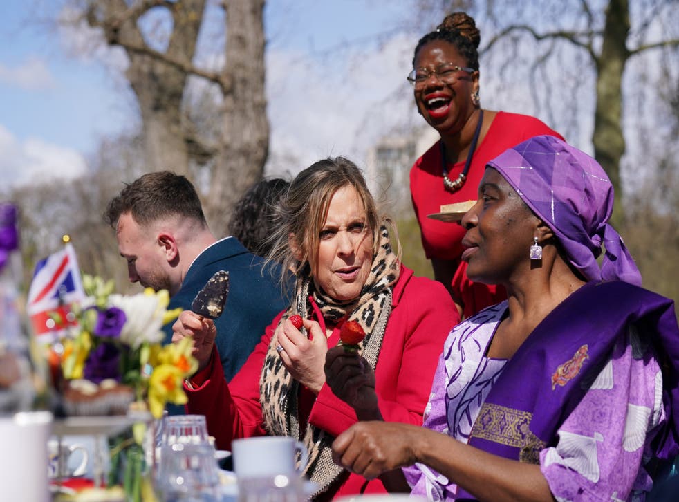 Mel Giedroyc said the Big Lunch event aims to celebrate Britain’s communities and those who help them thrive (Jonathan Brady/PA)