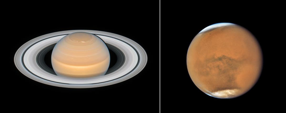 航天局在推特上发布的图片让人想起天文学家卡尔·萨根对人类和战争的思考, Mars and Venus to dazzle in a predawn conjunction on Tuesday morning